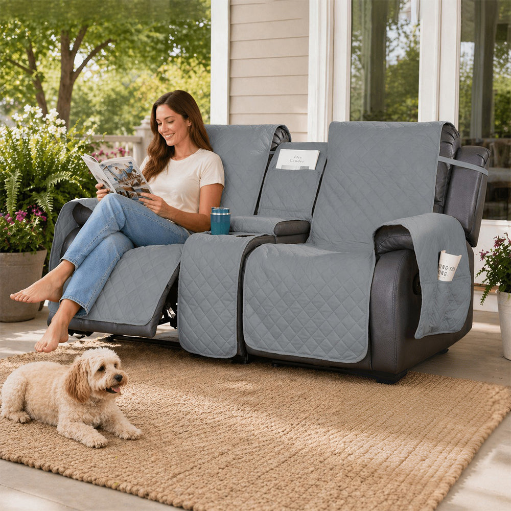 100% Waterproof Quilted Loveseat Recliner Cover