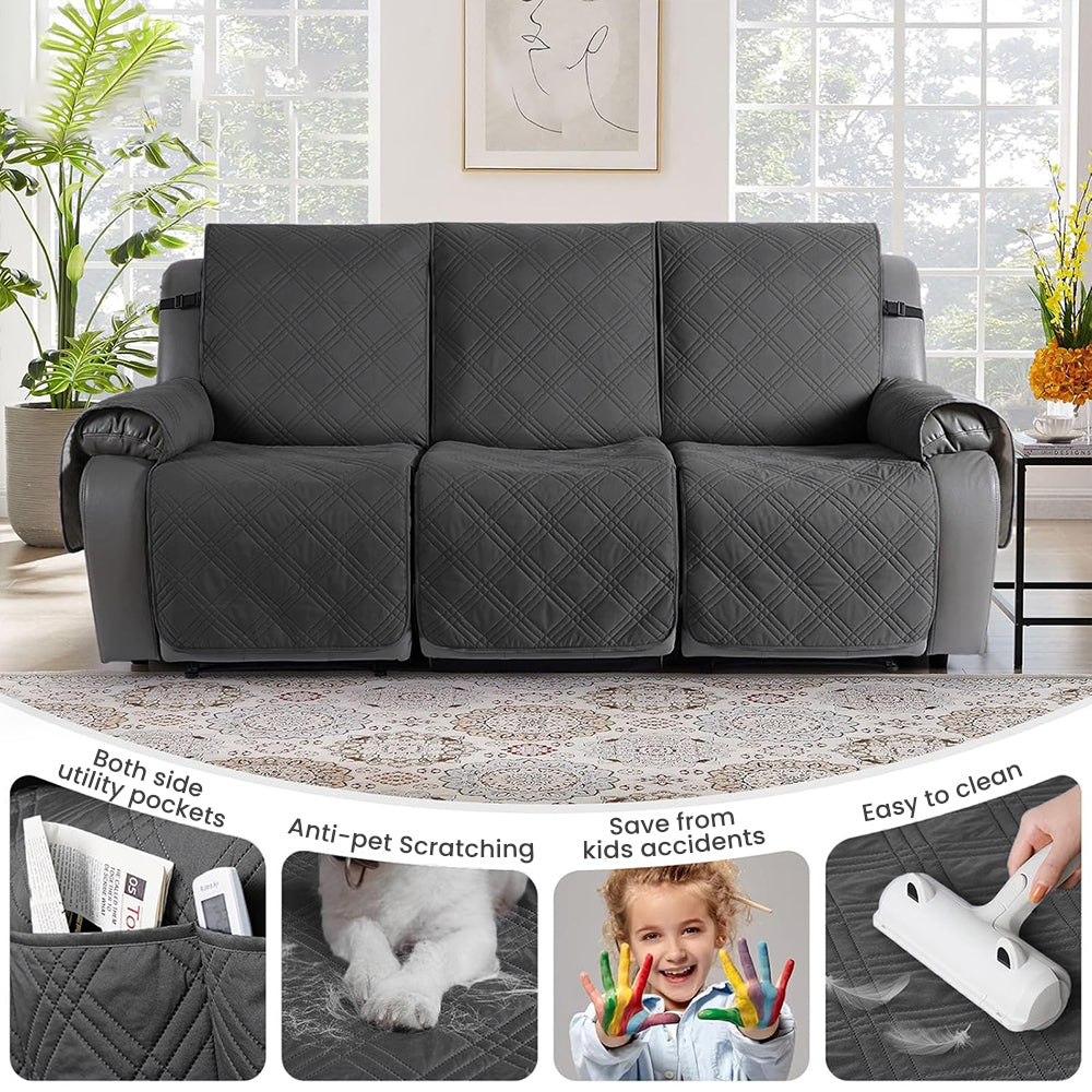 100% Waterproof Quilted 3 Seater Recliner Cover