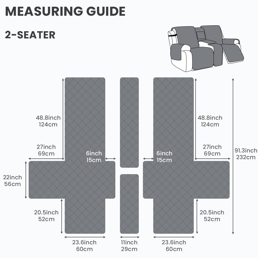 Waterproof Quilted Loveseat Recliner Cover