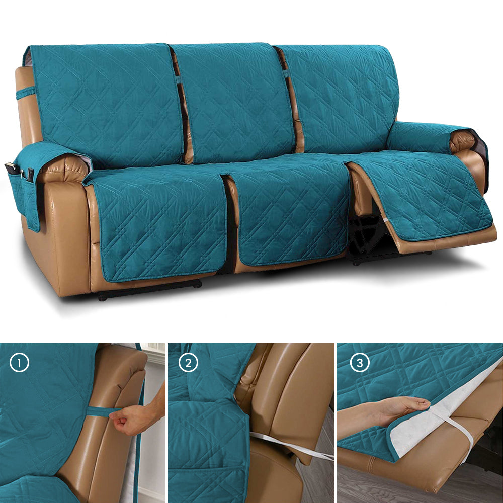 100% Waterproof Quilted 3 Seater Recliner Sofa Cover