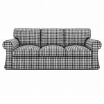 Black and white gingham replacement sofa cover designed to fit EKTORP 3-seater sofa