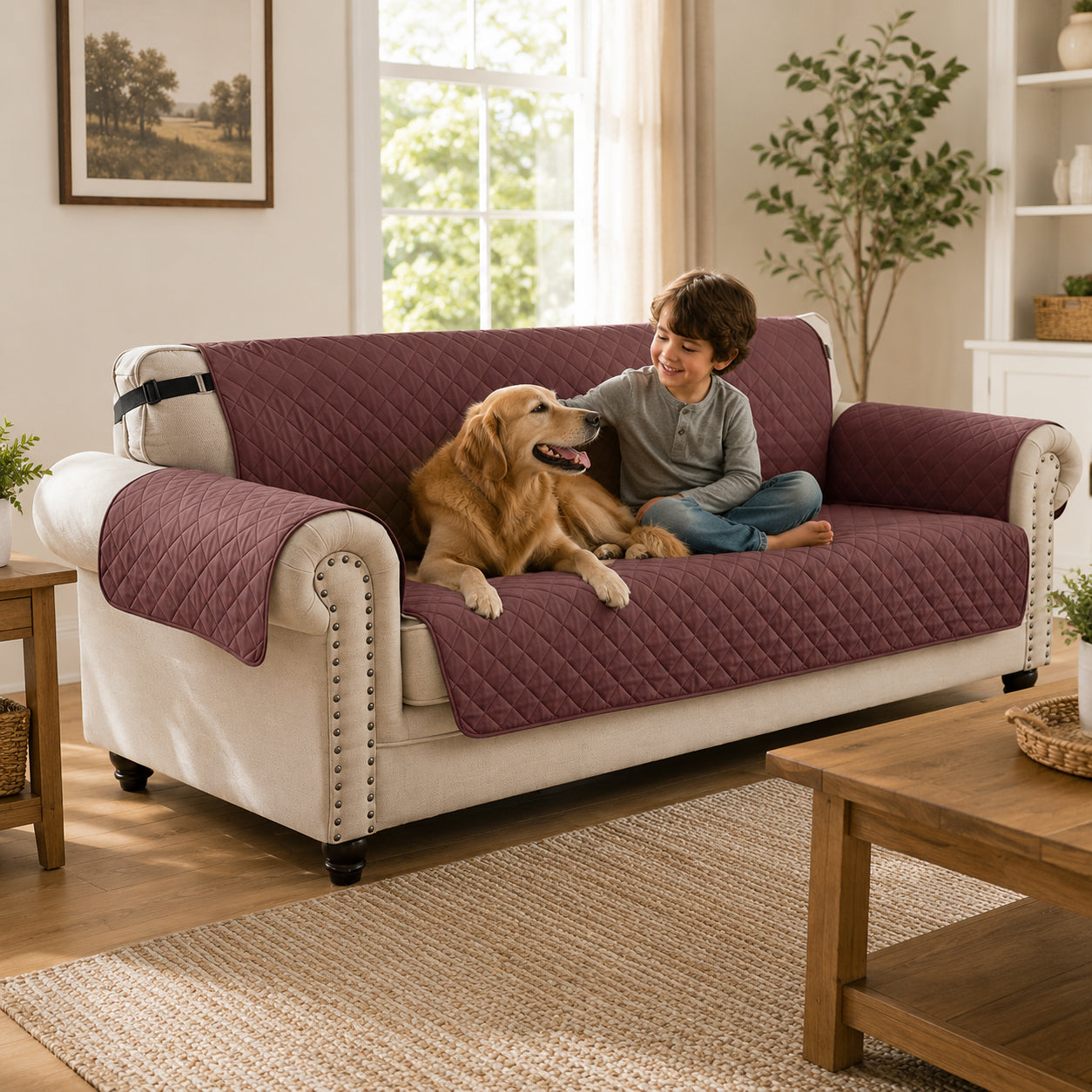 Reversible Quilted Sofa Protector for Pets