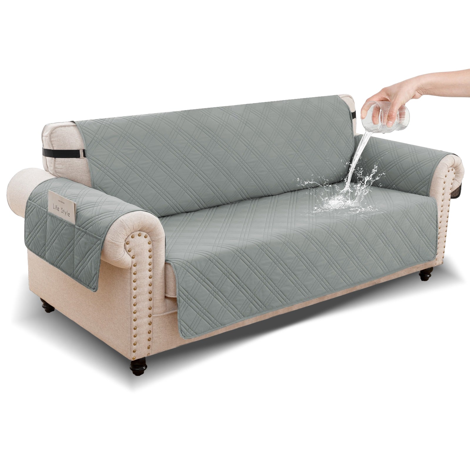 100% Waterproof Quilted 3 Seater Sofa Cover