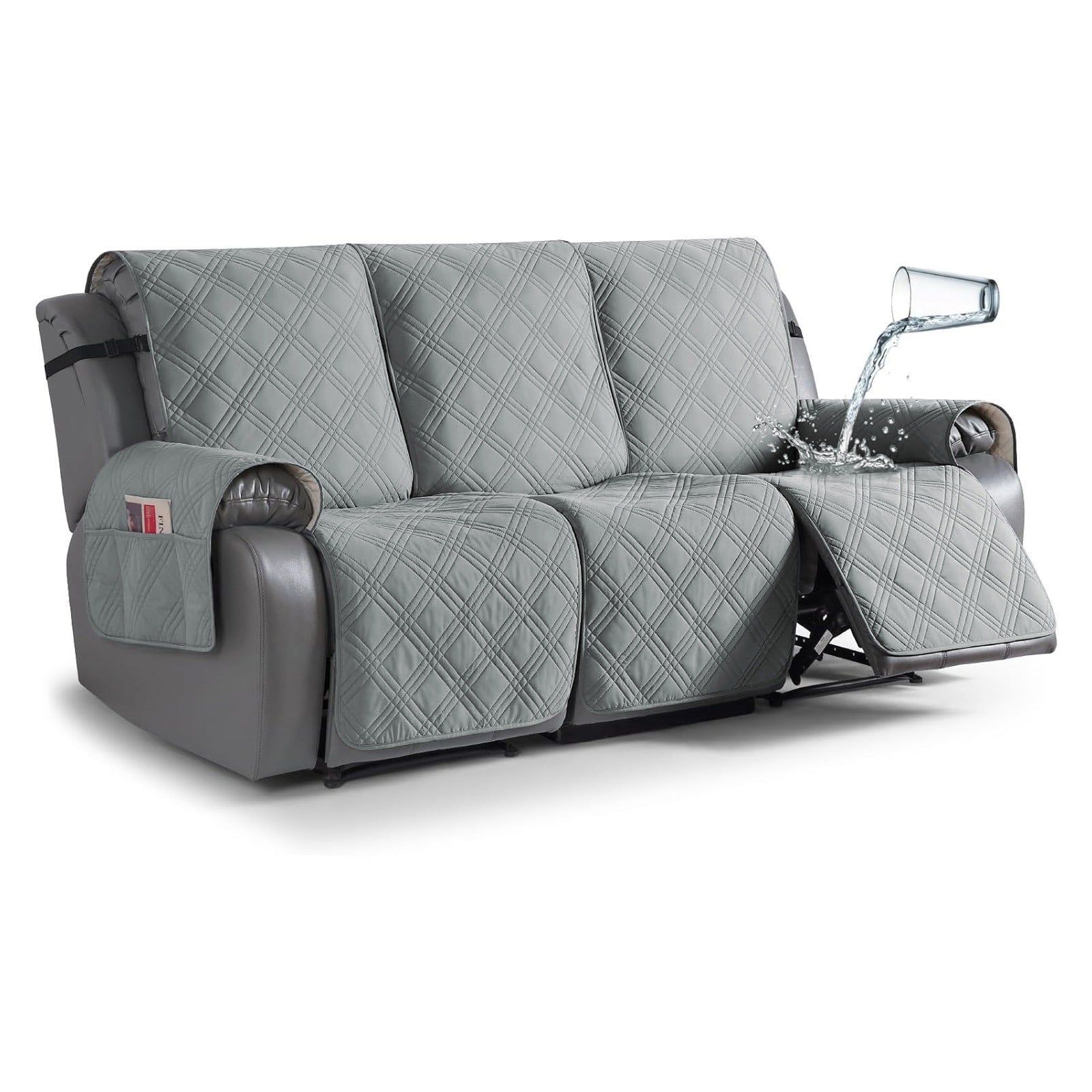 100% Waterproof Quilted 3 Seater Recliner Sofa Cover