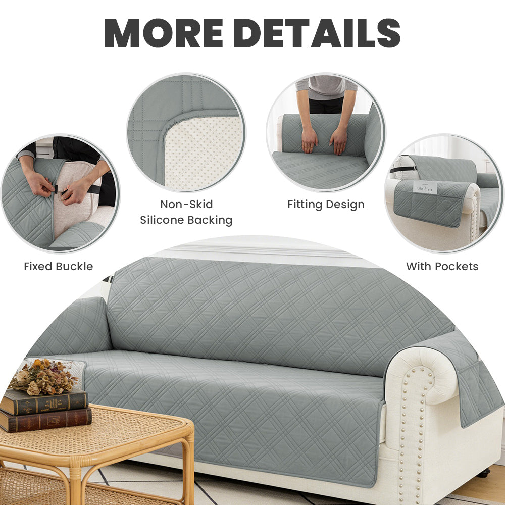 100% Waterproof Quilted 4-Seater Sofa Cover