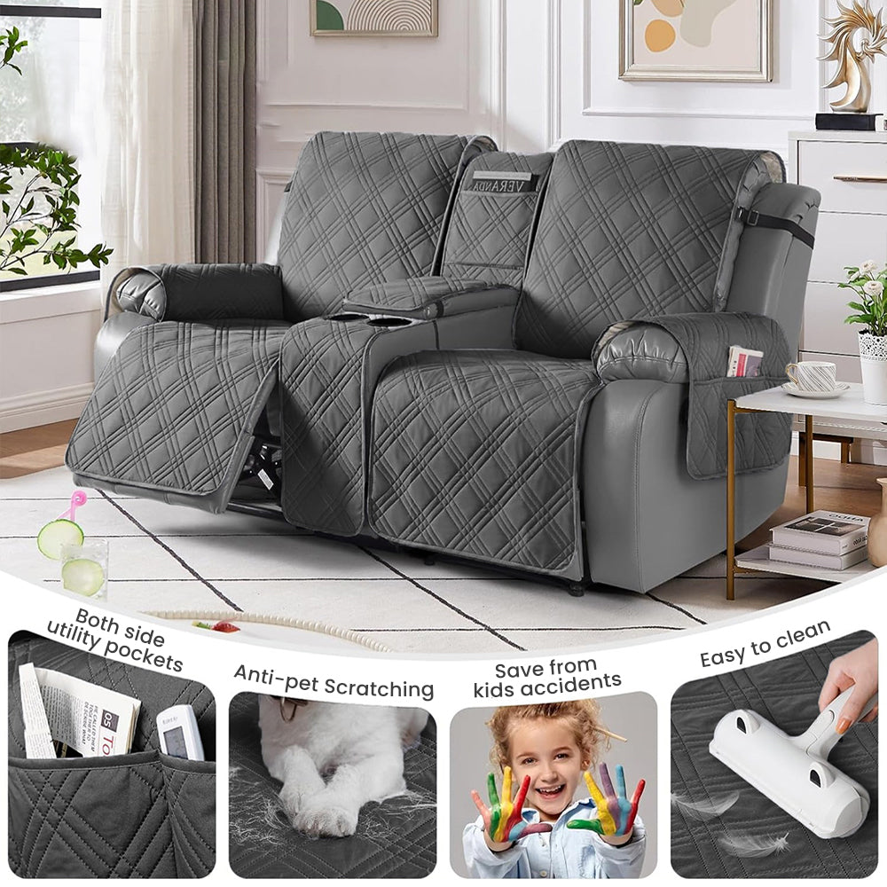 100% Waterproof Quilted Loveseat Recliner Cover