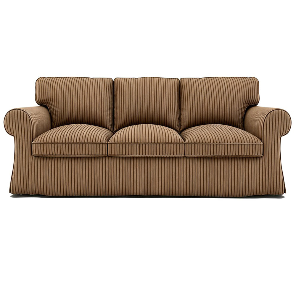 EKTORP 3-seater corduroy replacement sofa cover in brown