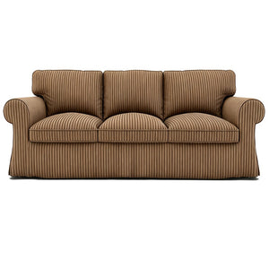 EKTORP 3-seater corduroy replacement sofa cover in brown