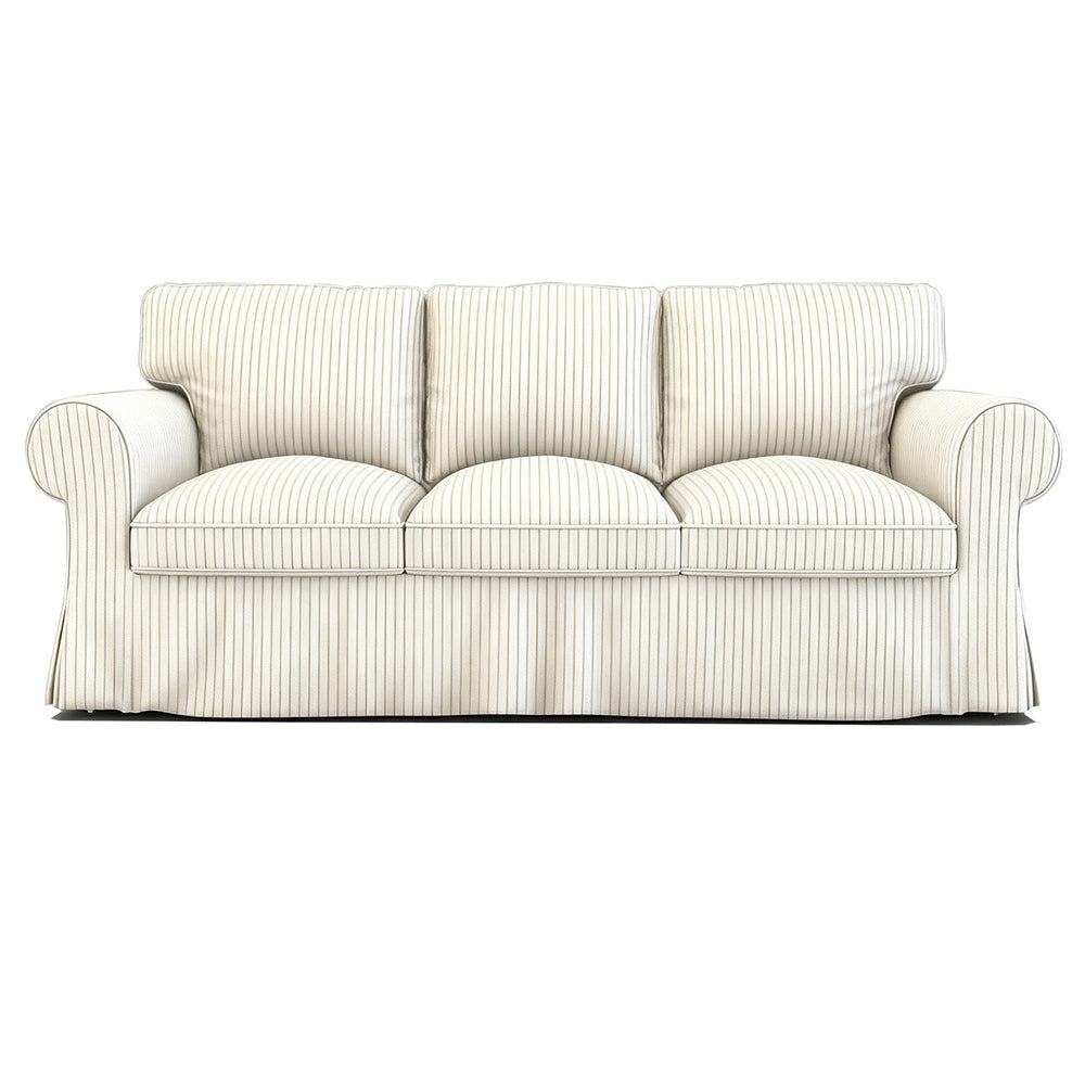 EKTORP 3-seater corduroy replacement sofa cover in cream