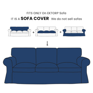 EKTORP 3-seater corduroy replacement sofa cover fit guide