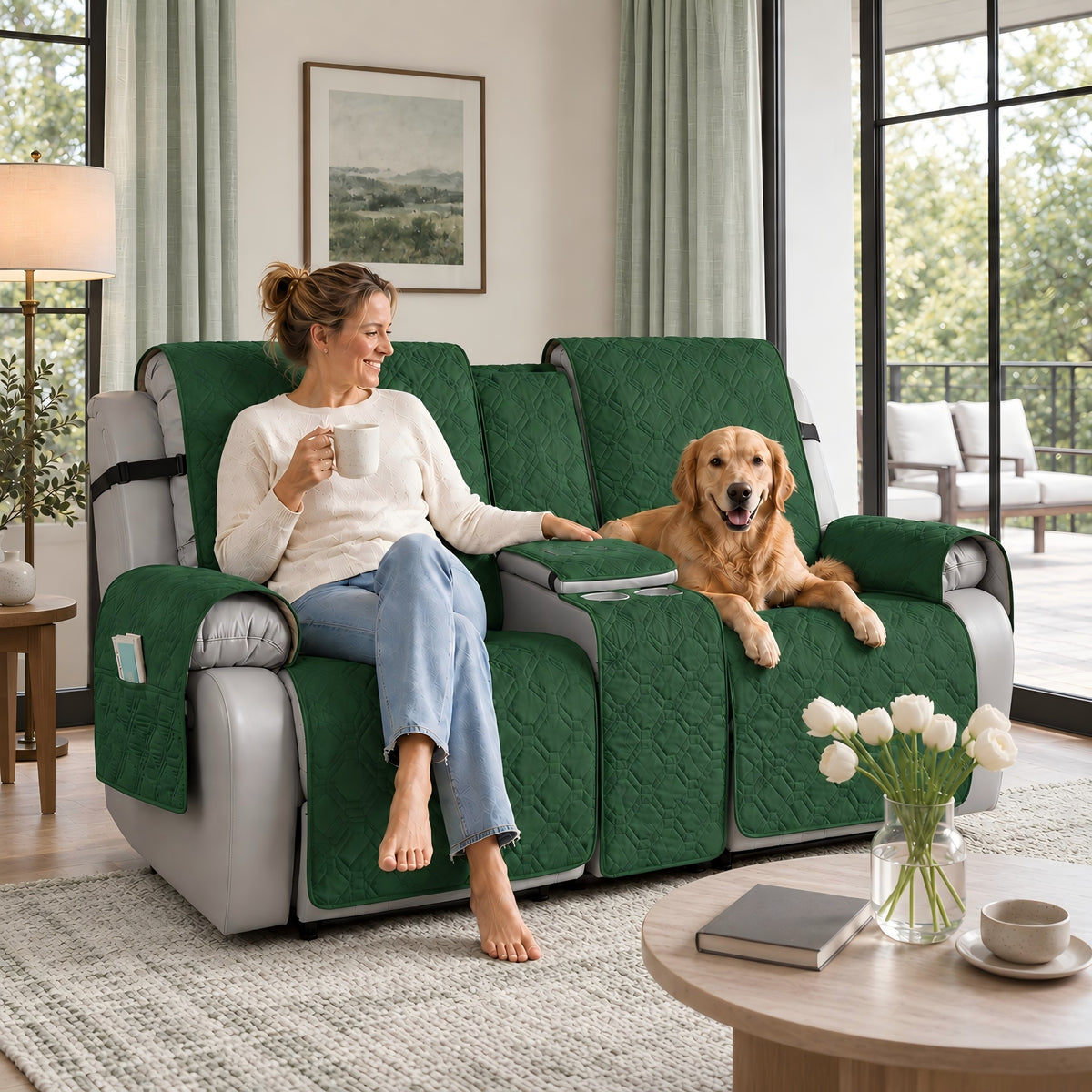 100% Waterproof Quilted Recliner Sofa Cover