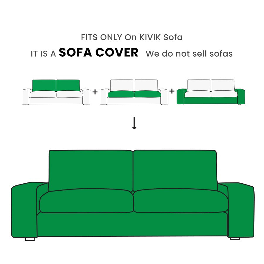 KIVIK 2-seater corduroy replacement sofa cover fit guide