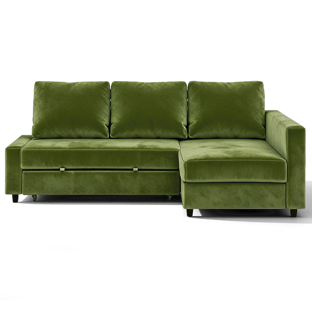 FRIHETEN corner sofa bed velvet replacement cover in green