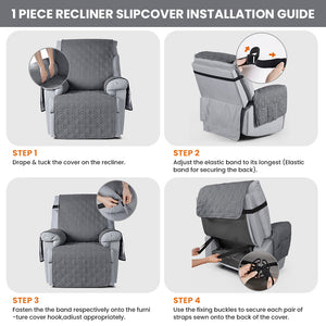 100% Waterproof Quilted Recliner Sofa Cover