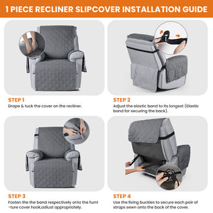 100% Waterproof Quilted Recliner Sofa Cover