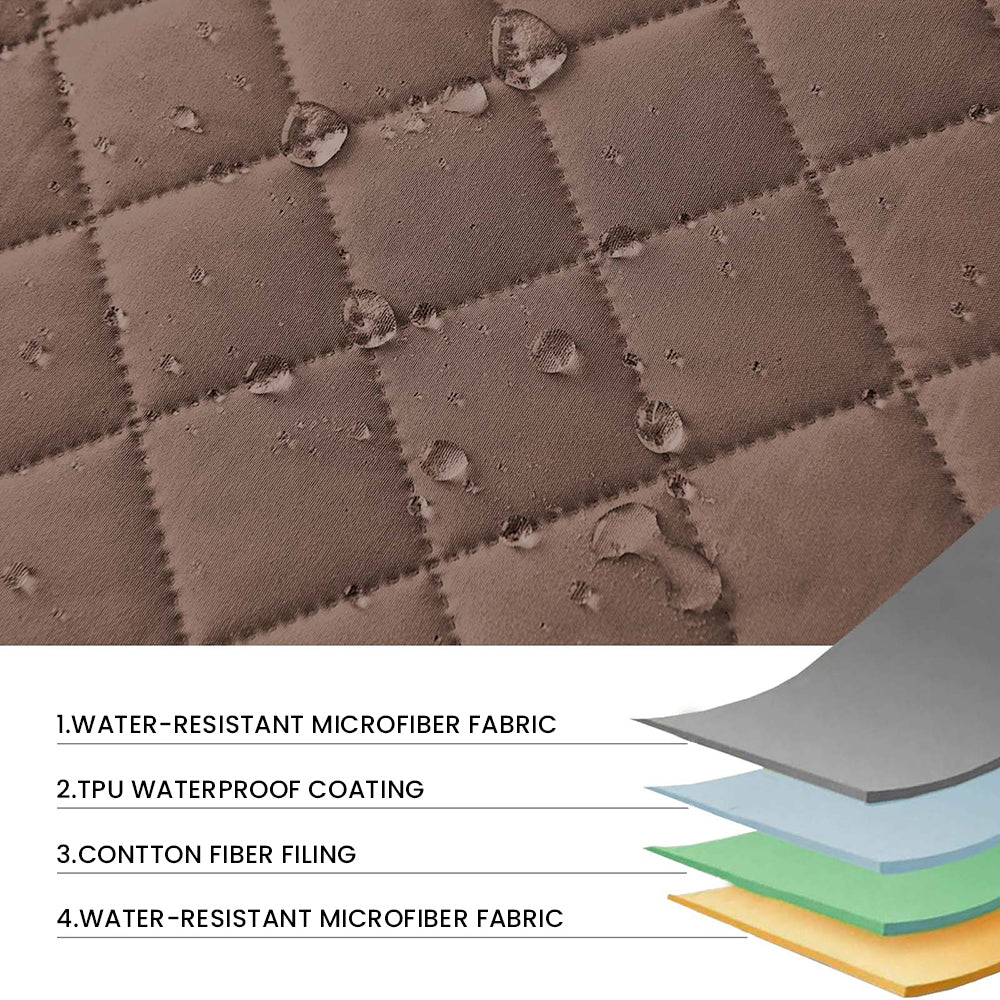 100% Waterproof Quilted Square Ottoman Cover