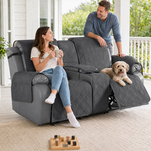 100% Waterproof Quilted Loveseat Recliner Cover