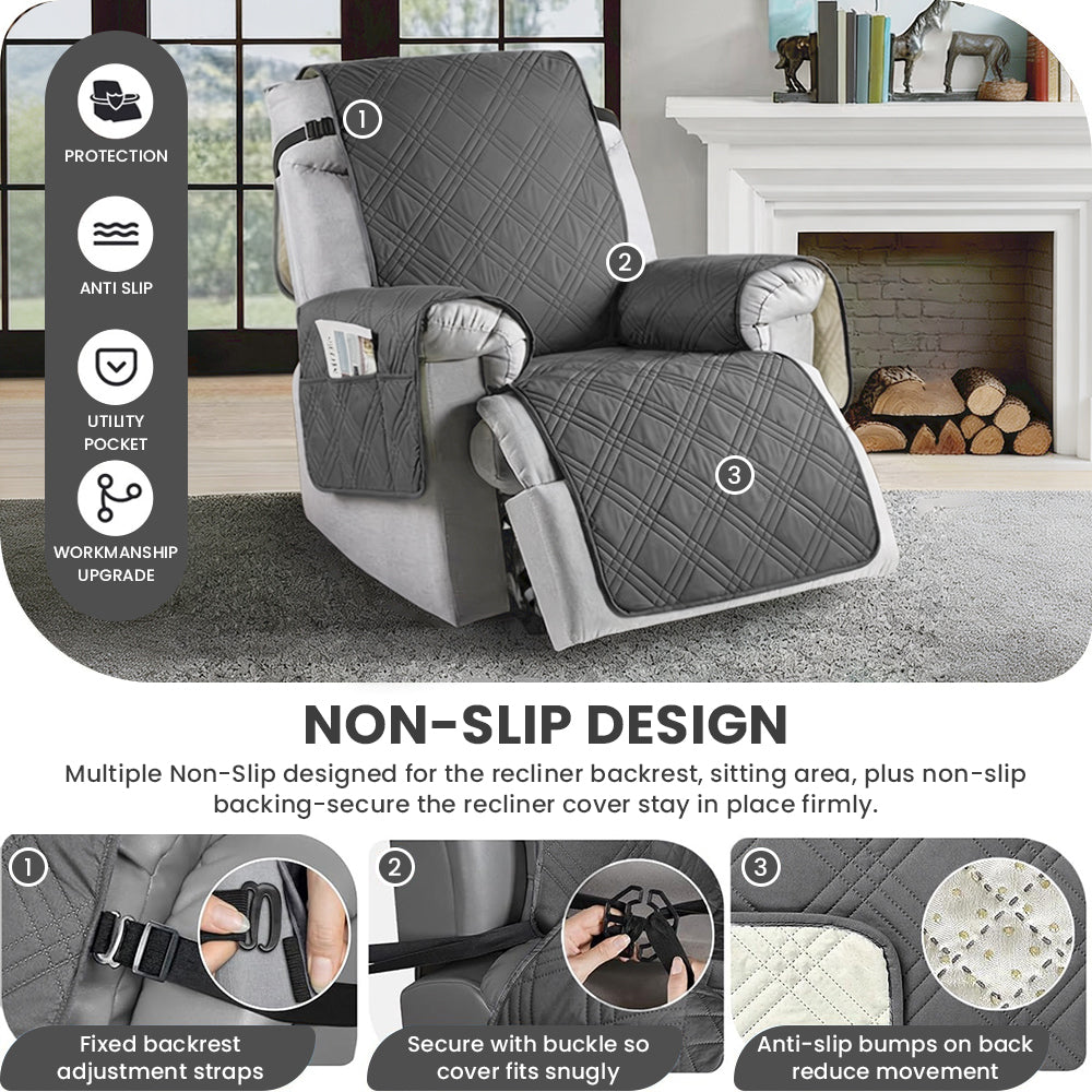 100% Waterproof Quilted 1 Seater Recliner Cover