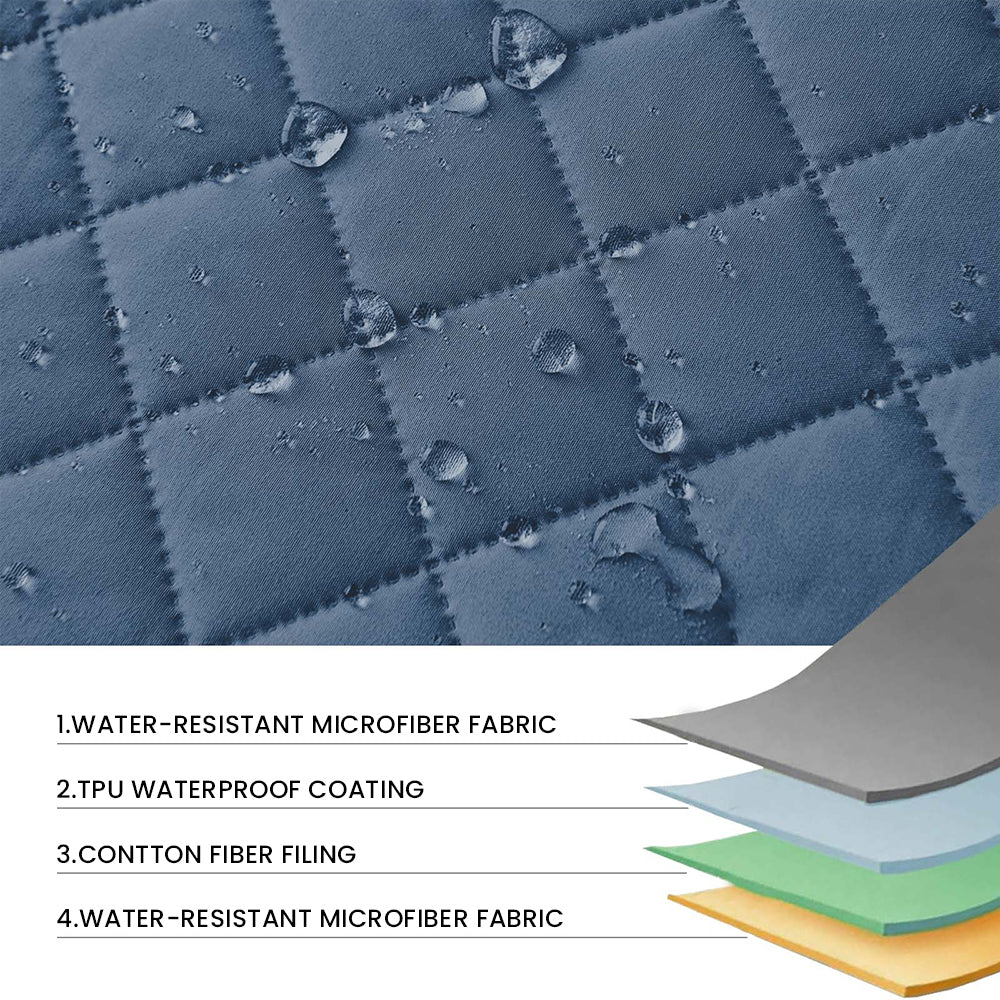 100% Waterproof Quilted Square Ottoman Cover