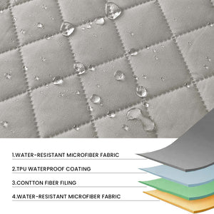 100% Waterproof Quilted Square Ottoman Cover