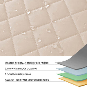 100% Waterproof Quilted Square Ottoman Cover