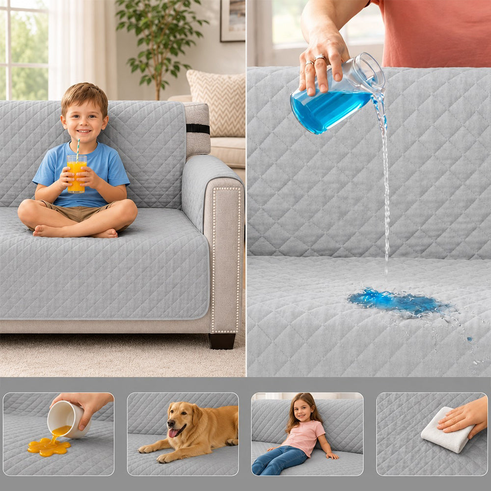 100% Waterproof Quilted Sofa Cover
