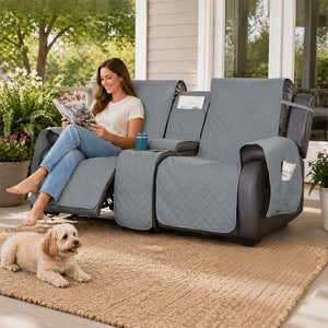 100% Waterproof Quilted Loveseat Recliner Cover
