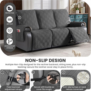 100% Waterproof Quilted 3 Seater Recliner Cover