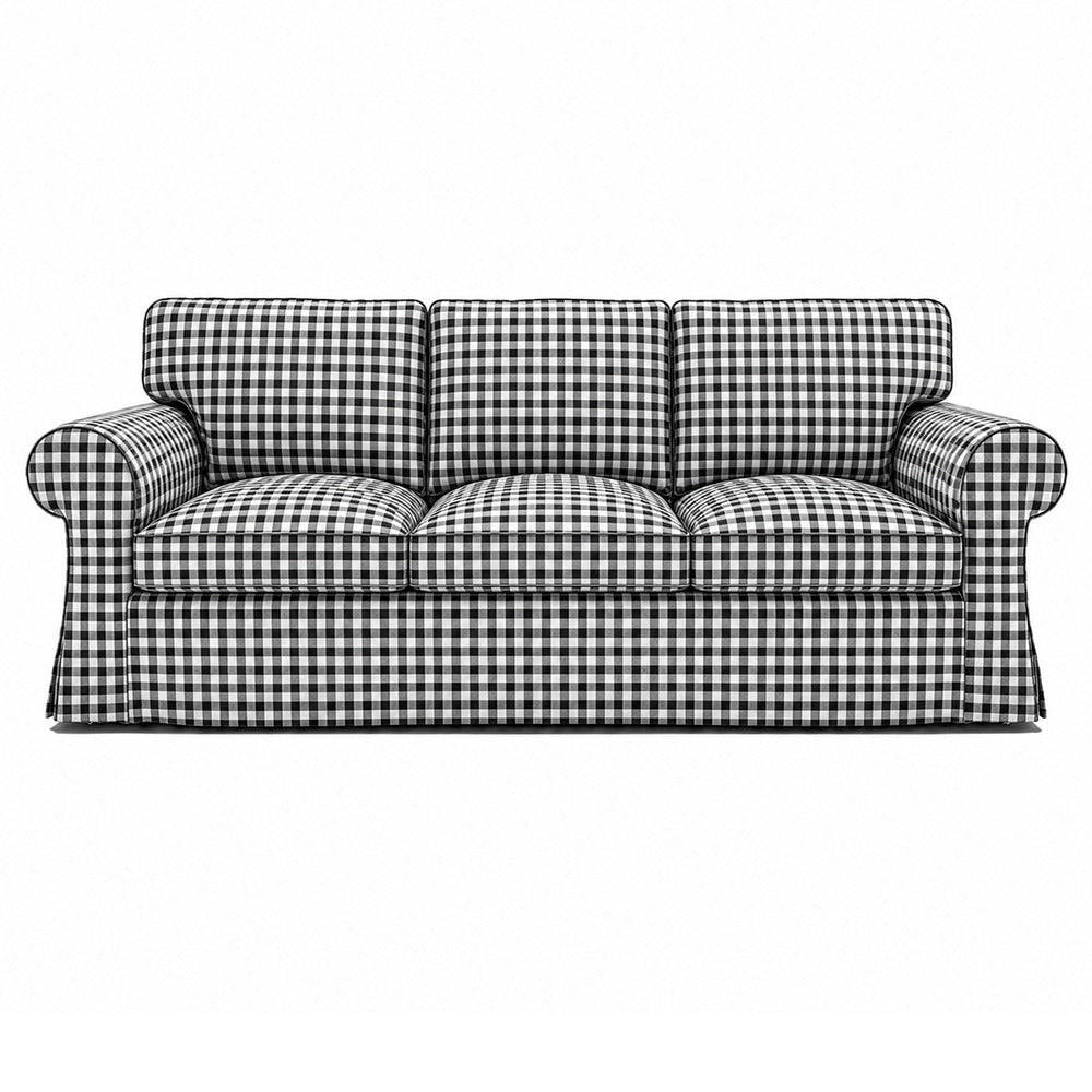 Black and white gingham replacement sofa cover designed to fit EKTORP 3-seater sofa