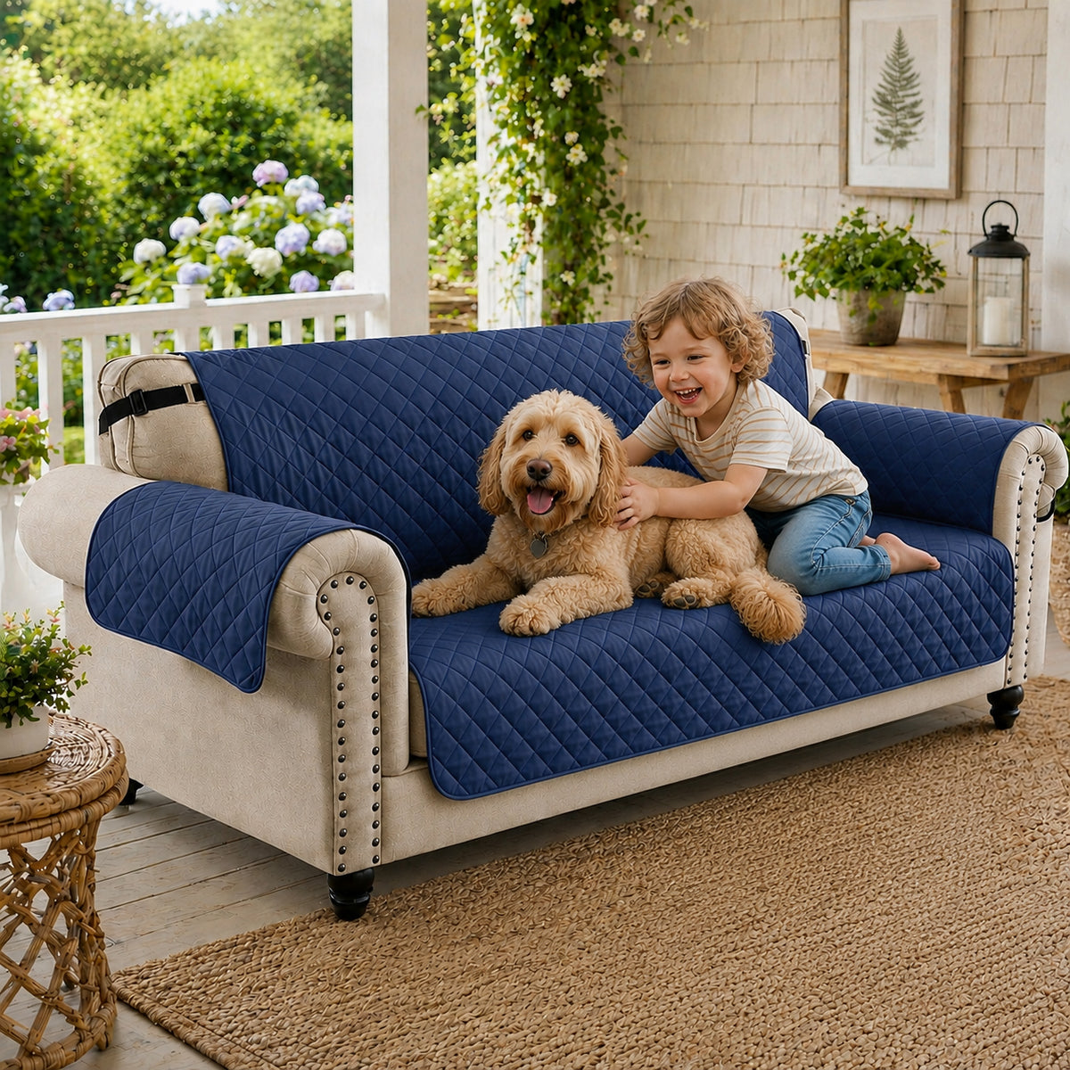 100% Waterproof Quilted Couch Protector for Pets