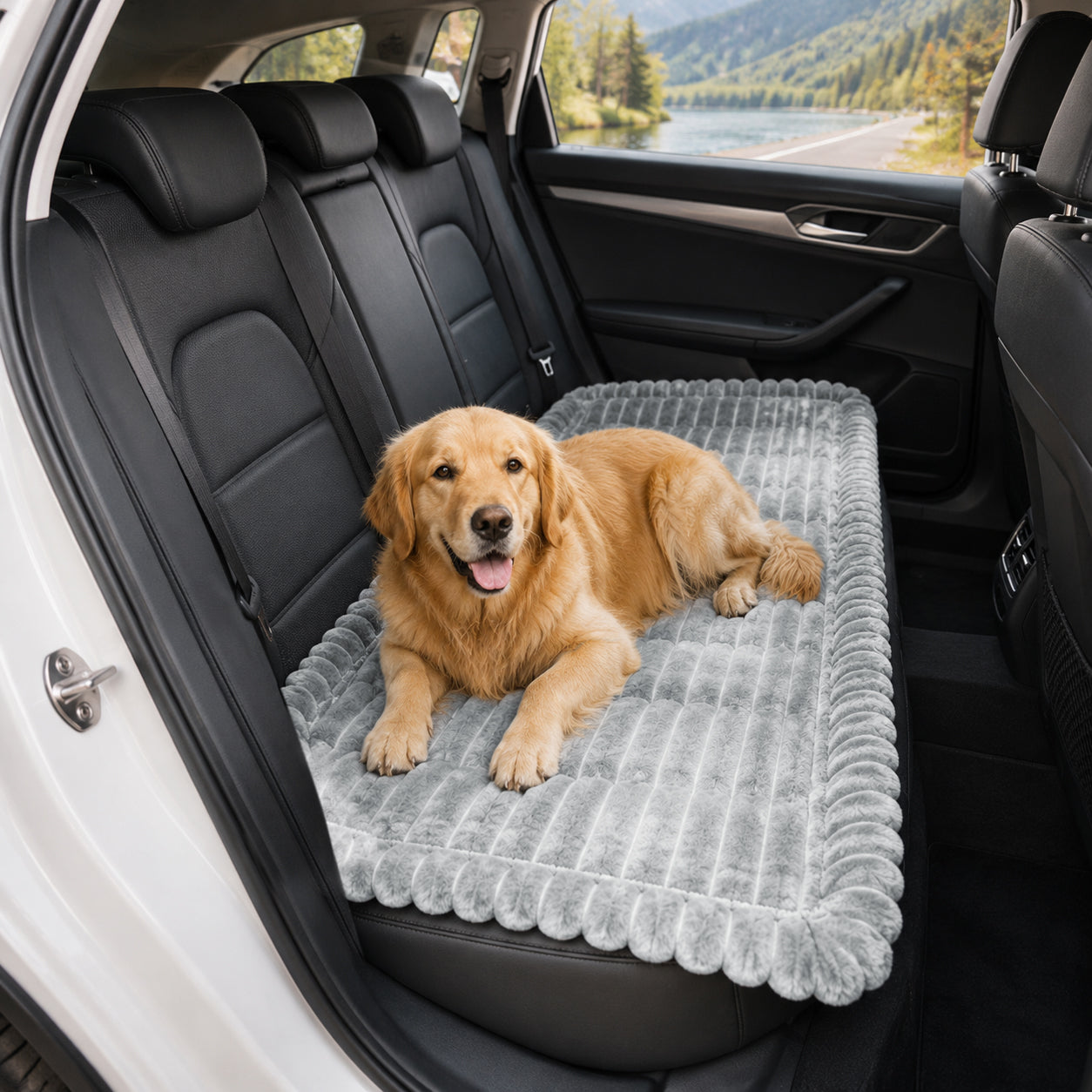 Waterproof Plush Dog Car Back Seat Cover