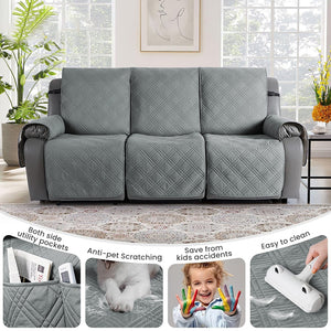 100% Waterproof Quilted 3 Seater Recliner Sofa Cover