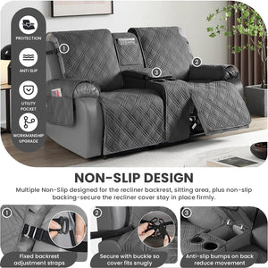 100% Waterproof Quilted Loveseat Recliner Cover