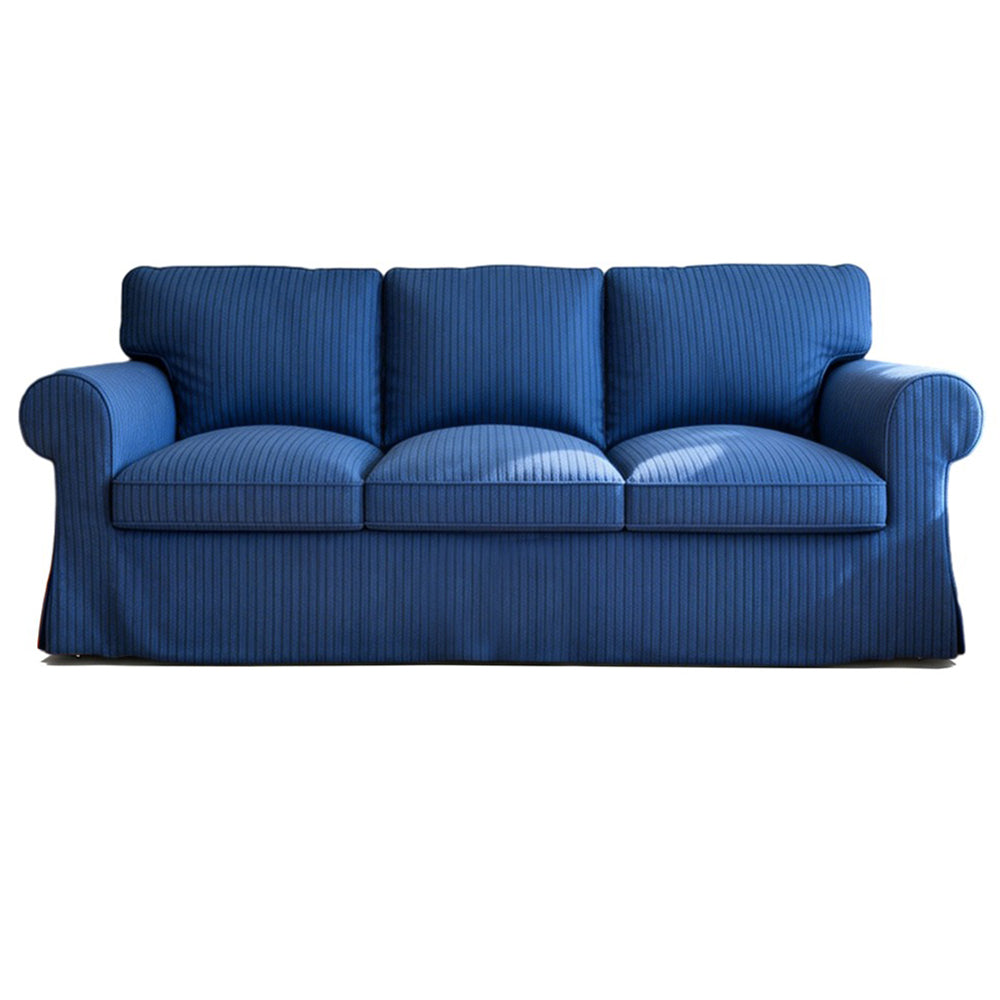 Blue corduroy replacement sofa cover designed to fit EKTORP 3-seater sofa
