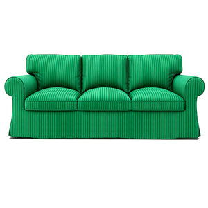 EKTORP 3-seater corduroy replacement sofa cover in green