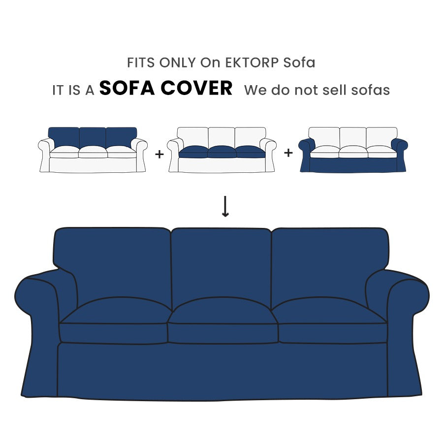 EKTORP 3-seater corduroy replacement sofa cover fit guide
