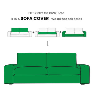 KIVIK 2-seater corduroy replacement sofa cover fit guide