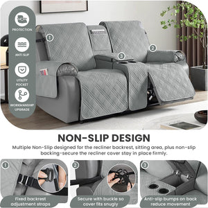 100% Waterproof Quilted Recliner Loveseat Cover