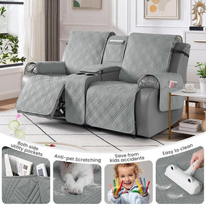100% Waterproof Quilted Recliner Loveseat Cover