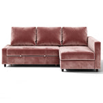 Pink velvet replacement cover designed to fit FRIHETEN corner sofa bed
