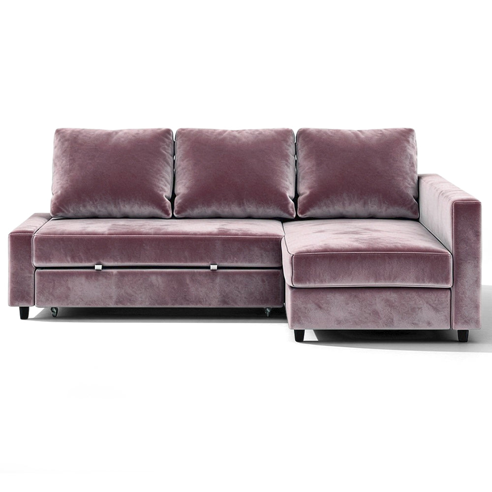 FRIHETEN corner sofa bed velvet replacement cover in light purple