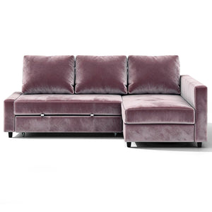 FRIHETEN corner sofa bed velvet replacement cover in light purple