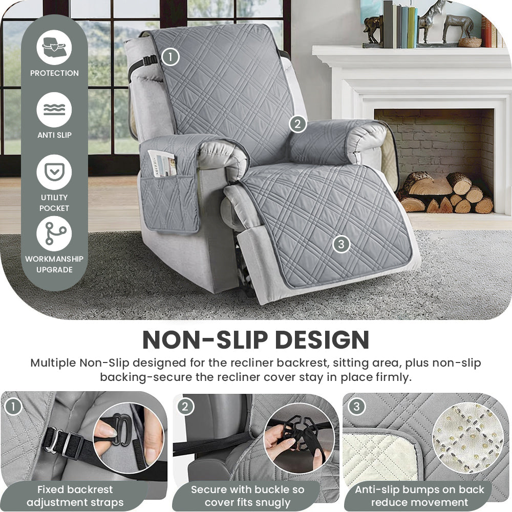 100% Waterproof Quilted 1 Seater Recliner Cover
