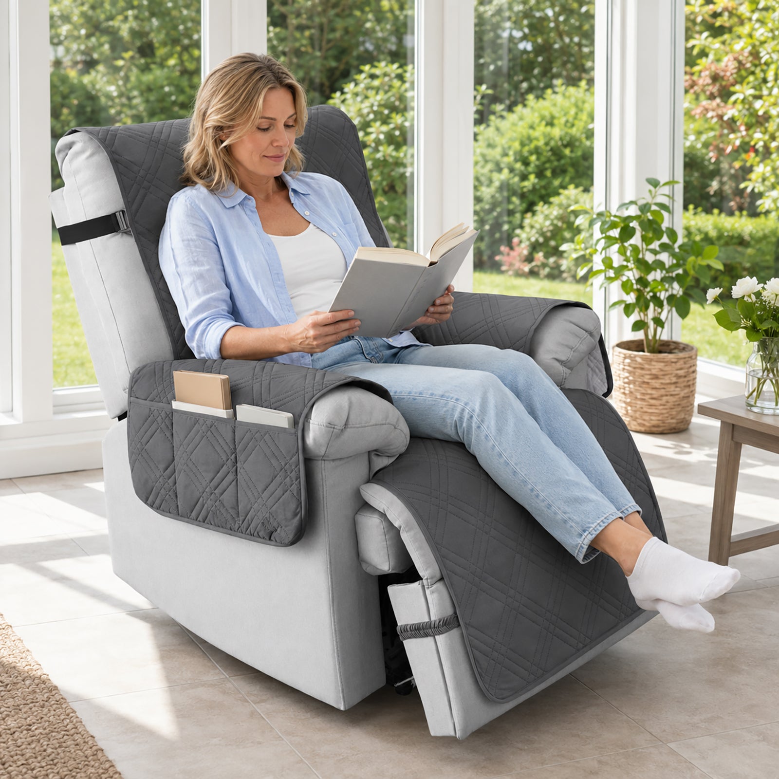 100% Waterproof Quilted 1 Seater Recliner Cover
