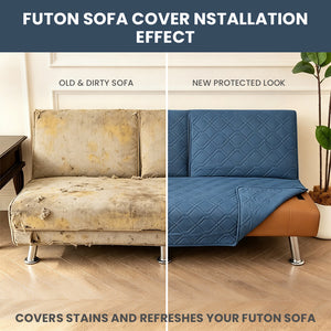 4-Piece Water-Resistant Quilted Futon Sofa Bed Cover Set