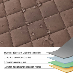 100% Waterproof Quilted Square Ottoman Cover