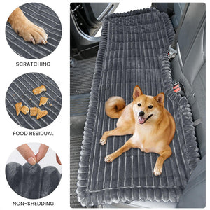3-Piece Water-Resistant Plush Dog Car Seat Cover Set