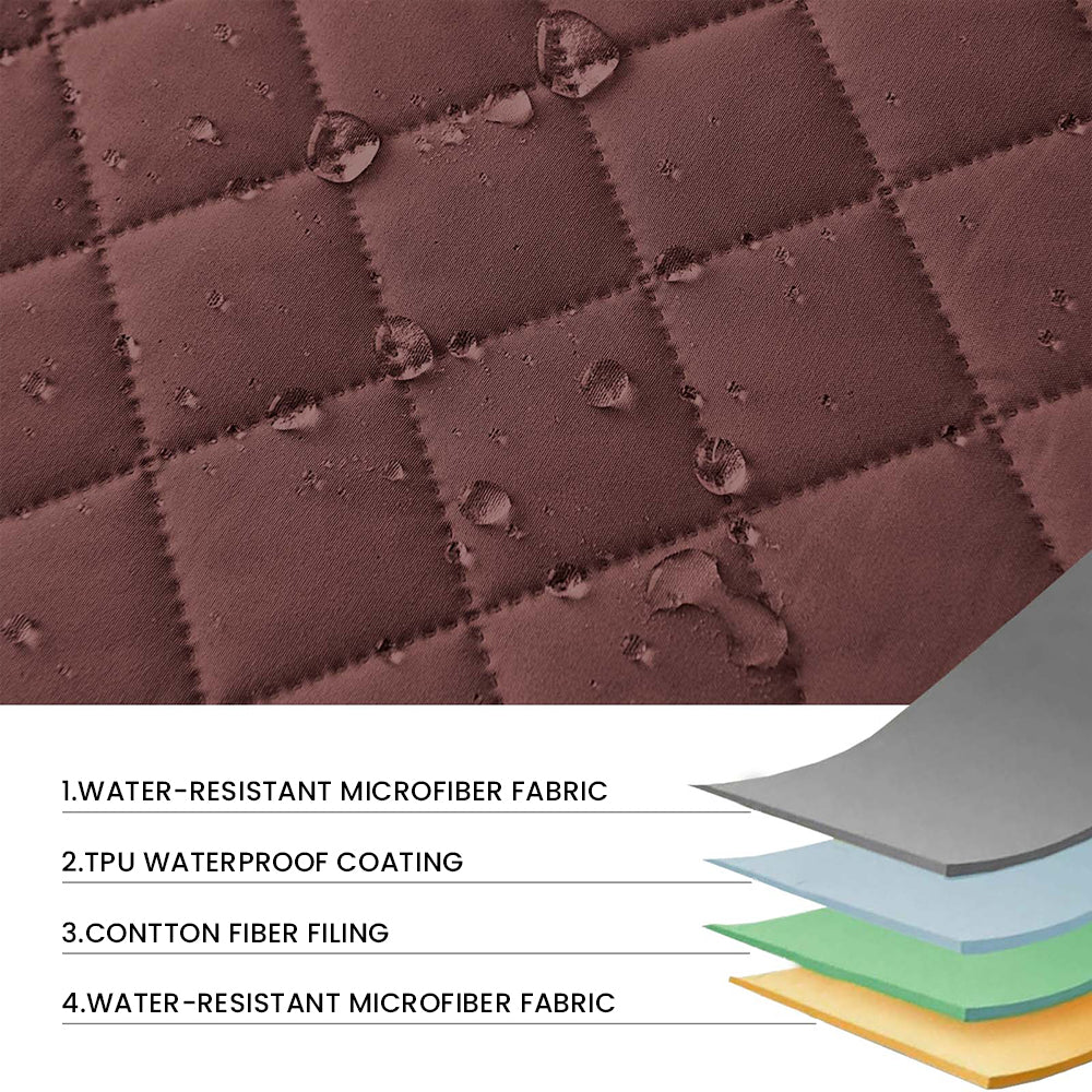 100% Waterproof Quilted Square Ottoman Cover