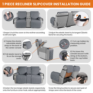 100% Waterproof Quilted Recliner Sofa Cover