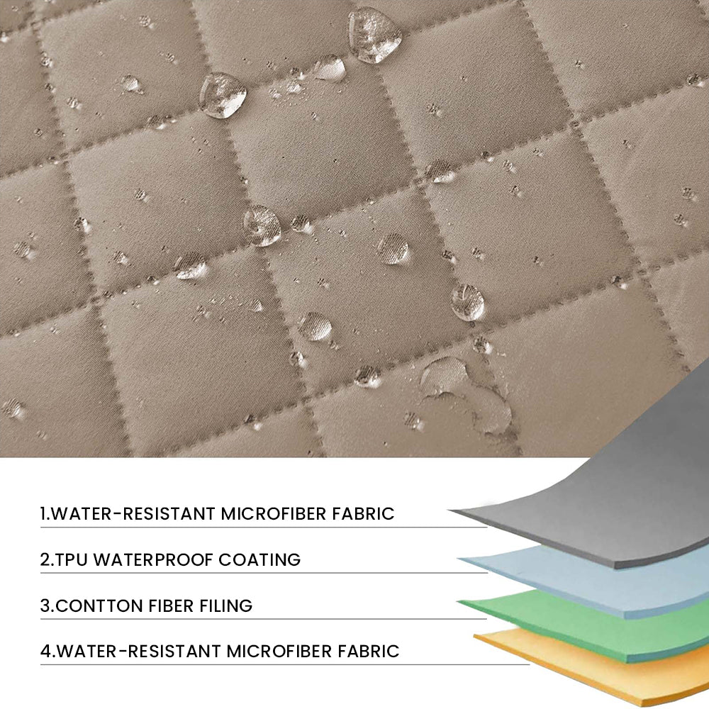 100% Waterproof Quilted Square Ottoman Cover